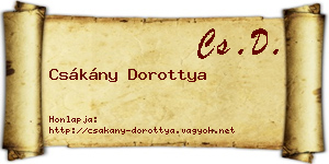 Csákány Dorottya névjegykártya