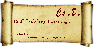 Csákány Dorottya névjegykártya